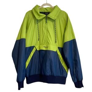 Marmot Lime Green Blue Anorak 3M Thinsulate Lightweight Macaw Coat Size Large